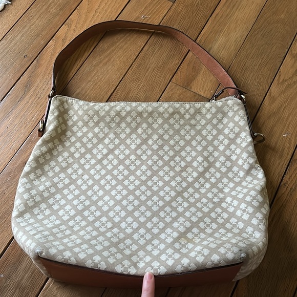 Kate Spade Cream and Brown Shoulder Bag with Leather Trim - Picture 6 of 10